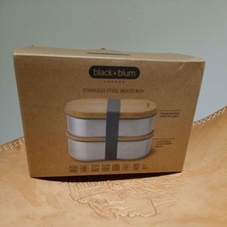 英國black+blum 可微波不鏽鋼竹蓋雙層便當盒