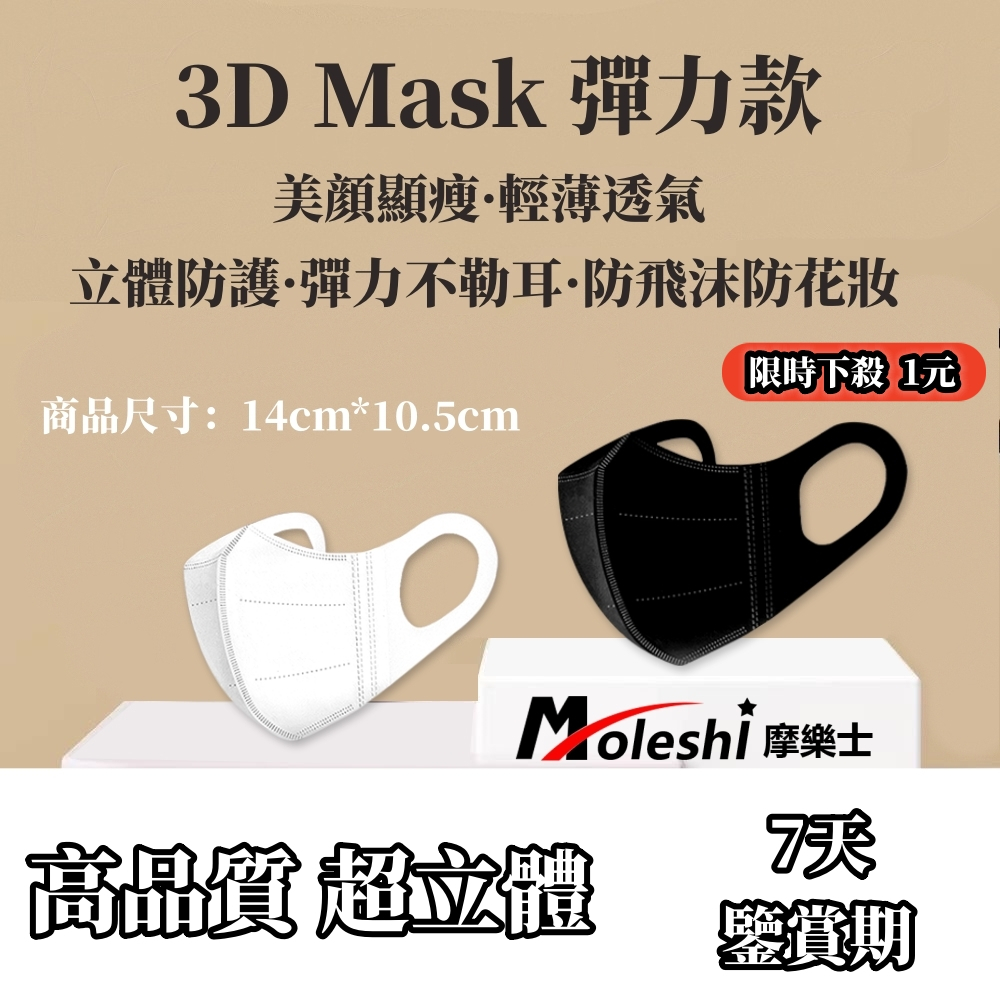 限時下殺1元 買100入送10入 韓國人氣3D口罩 寬耳帶口罩 黑白透氣口罩 美顔小臉口罩 立體防護口罩 KF94防嗮