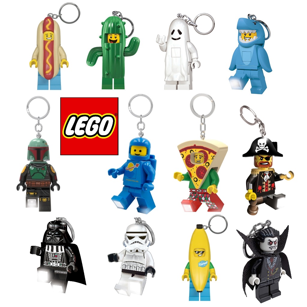 【免運】全新 現貨 LEGO 樂高 LED 手電筒 鯊魚人 仙人掌 幽靈 黑武士 白兵 海盜船長 鑰匙圈 燈 裝扮人偶