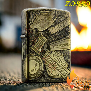 【旭成2】《預購》正品 ZORRO 佐羅 哈雷十一章 哈雷 重機 手工雕刻 手雕 煤油打火機 打火機 防風打火機