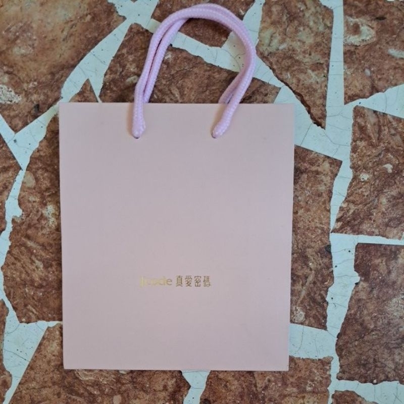 全新百貨公司專櫃-真愛密碼粉紅色紙袋-黃金飾品紙袋Jcode提袋購物袋粉紅色禮袋