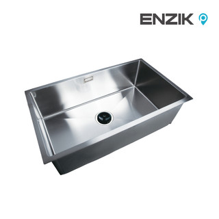 【Sharppin碩品】ENZIK 韓國水槽 寬 77/65cm 不鏽鋼水槽 手工單槽 經典款 贈 不鏽鋼滴水籃