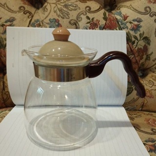 一屋窯 耐熱玻璃壺 花茶壺 咖啡壺 可直火耐熱 1000ml 有刻度 二手