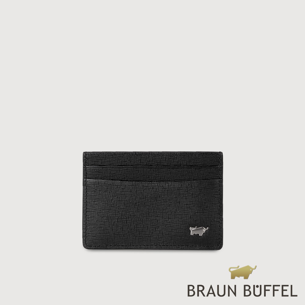 【BRAUN BUFFEL 德國小金牛】台灣總代理 卑爾根 零錢袋卡夾-黑色/BF528-154-BK