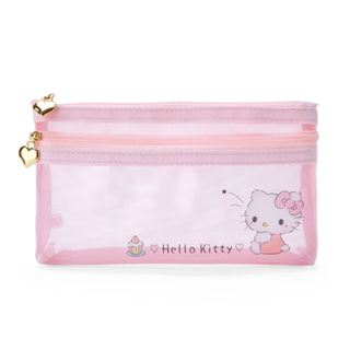 Sanrio 三麗鷗 新生活系列 透明雙層收納包 扁平筆袋 Hello Kitty