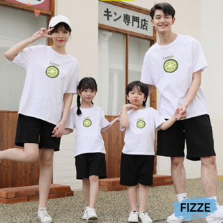 親子裝短袖 家庭裝 純棉大尺碼 夏季純棉上衣親子出遊度假韓版寬鬆運動 撞色t 四色 XGT短袖 青檸家族【FIZZE】