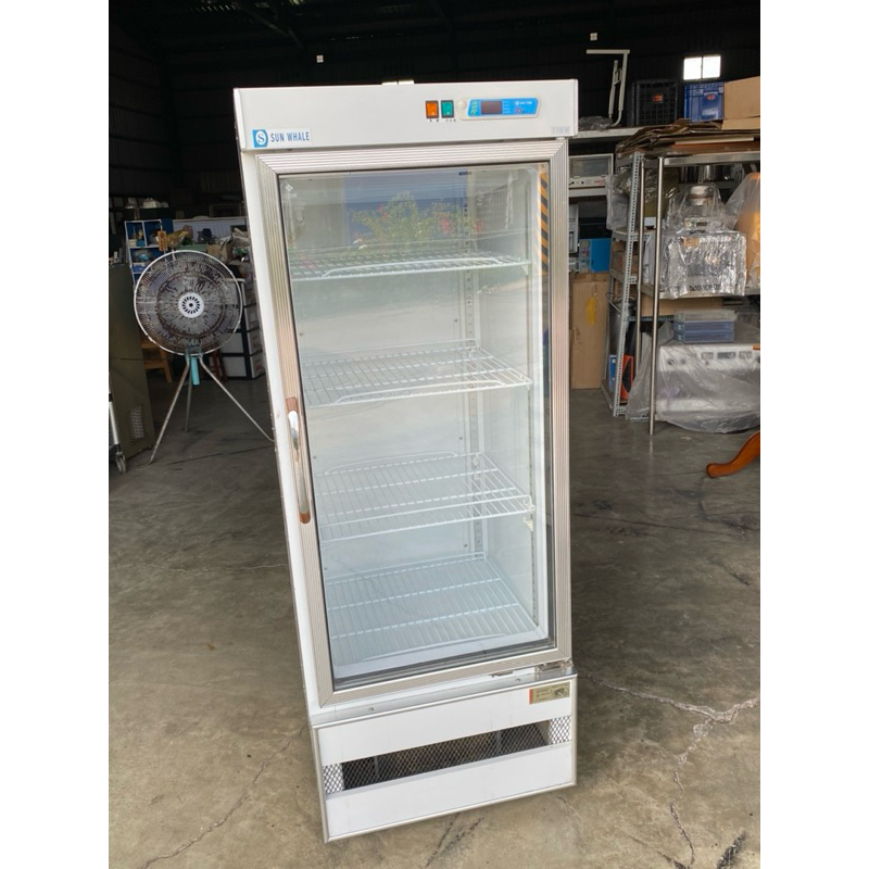 彰化二手貨（原線東路）—營業用玻璃單門冷藏冰箱 110v