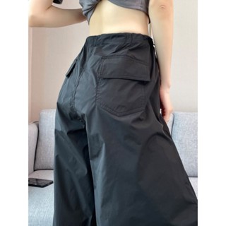 雅痞女校~ 工裝褲 運動長褲 薄長褲 工裝長褲 黑色褲子 小個子長褲 跳舞褲 夏天寬褲 美式穿搭 防曬褲 顯瘦長褲