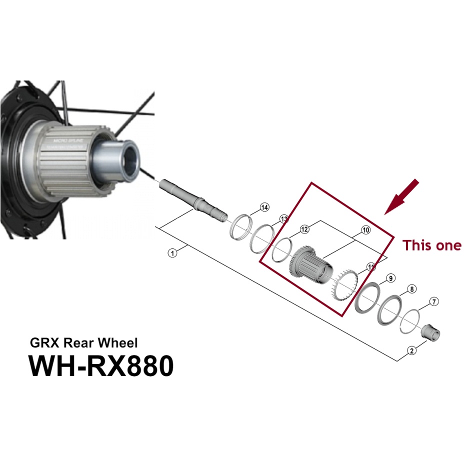 SHIMANO GRX 棘輪座本體 HG/MS WH-RX880 Freehub Body