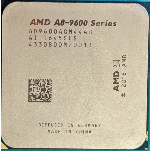 AMD A8-9600 Description: RADEON R7, 10 COMPUTE CORES 4C+6G