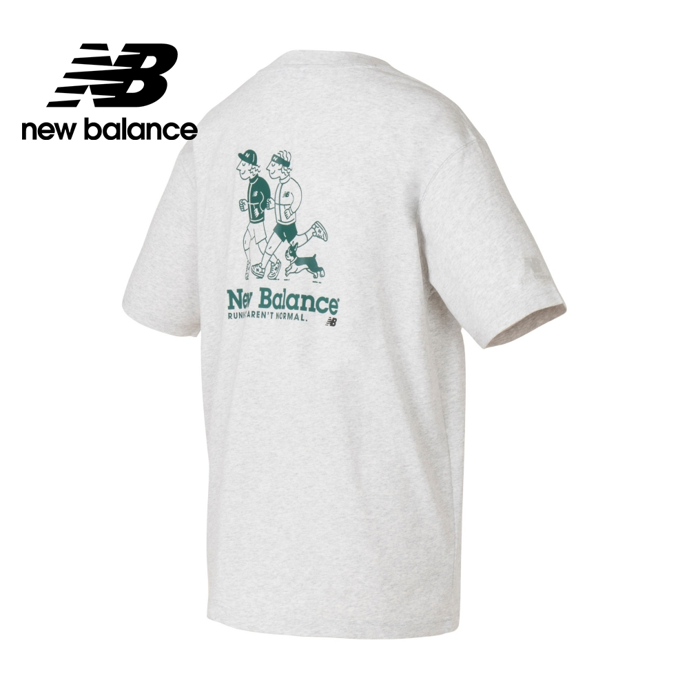 【New Balance】 NB BOY Running Duo插畫短袖上衣_男性_花灰色_MT41960AHH