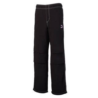 Puma 黑 運動 代言款 尼龍 休閒 舞動長風褲 女款 H6978【新竹皇家62686601】