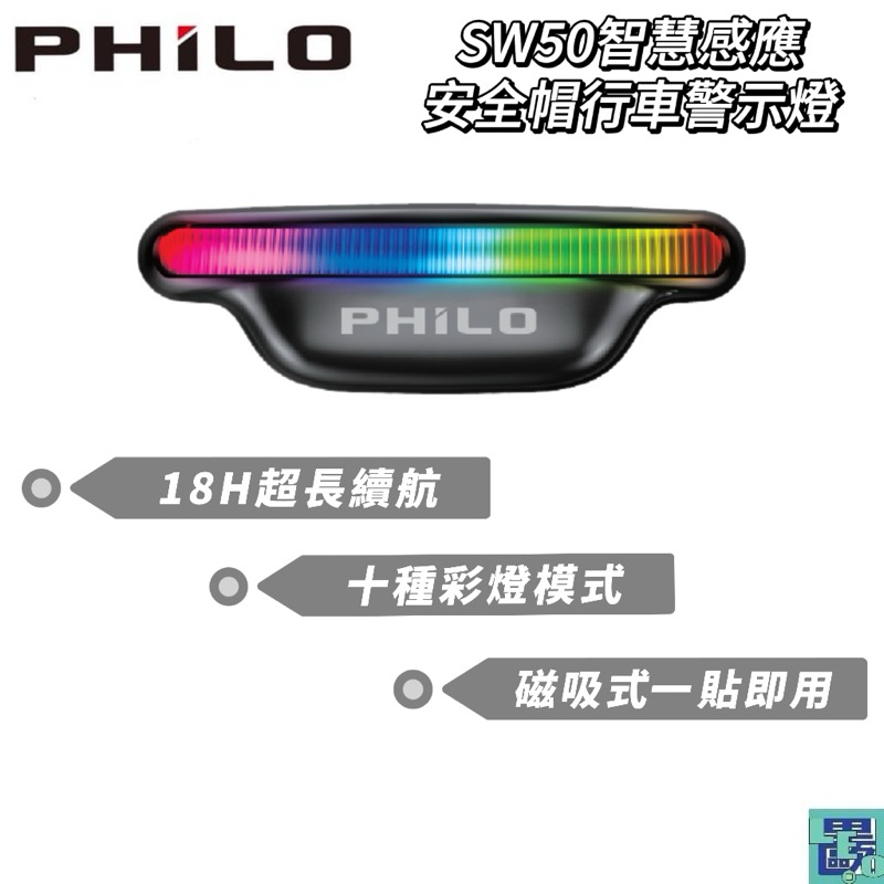 【Philo飛樂】SW50智慧感應 安全帽行車警示燈 超長續航 磁吸式 警示燈 照明燈 安全帽 多種燈光模式