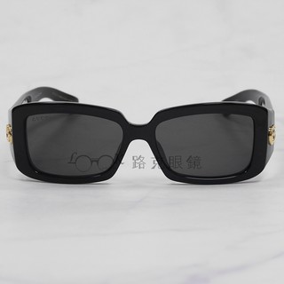 【LOOK路克眼鏡】Gucci 太陽眼鏡 黑框 方 灰色鏡片 GG1403SK 001