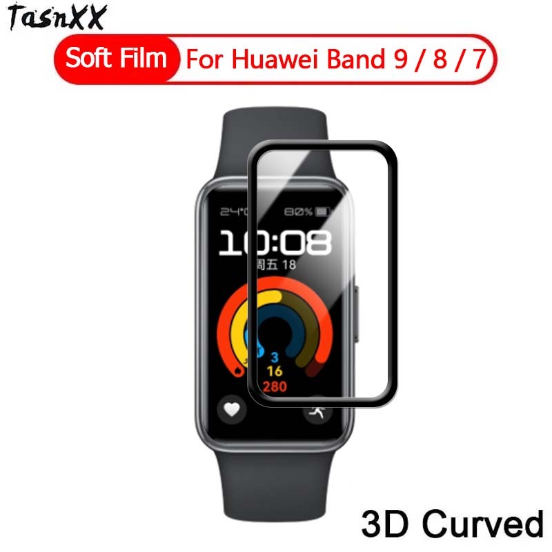 【2片裝】適用於Huawei Band 9 8 7 6智慧手錶高清滿版3D複合曲面PMMA軟膜螢幕防爆全屏覆蓋保護貼膜