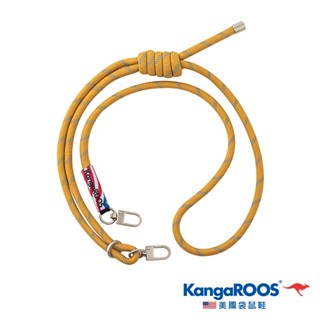 【KangaROOS 美國袋鼠鞋】 8.0mm 反光繩索背帶+手機墊片 手機掛繩 可調式背帶 (芥末黃-KA46224)