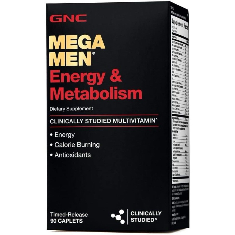 限量優惠 GNC代購 MEGA MEN 男性 活力&amp;代謝 綜合維生素 Energy&amp; Metabolism 90顆