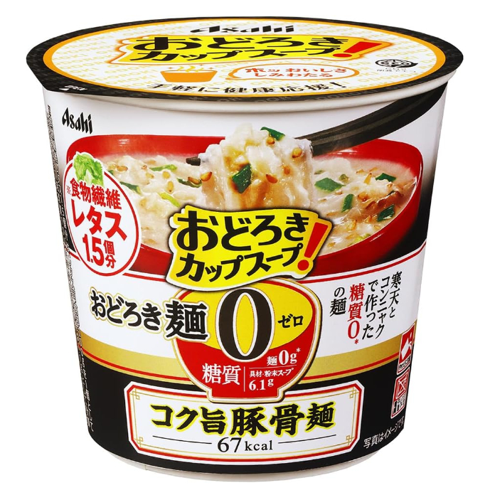 【現貨】日本進口 Asahi 朝日 濃郁豚骨麵 寒天 蒟蒻 低卡 低碳水 低脂