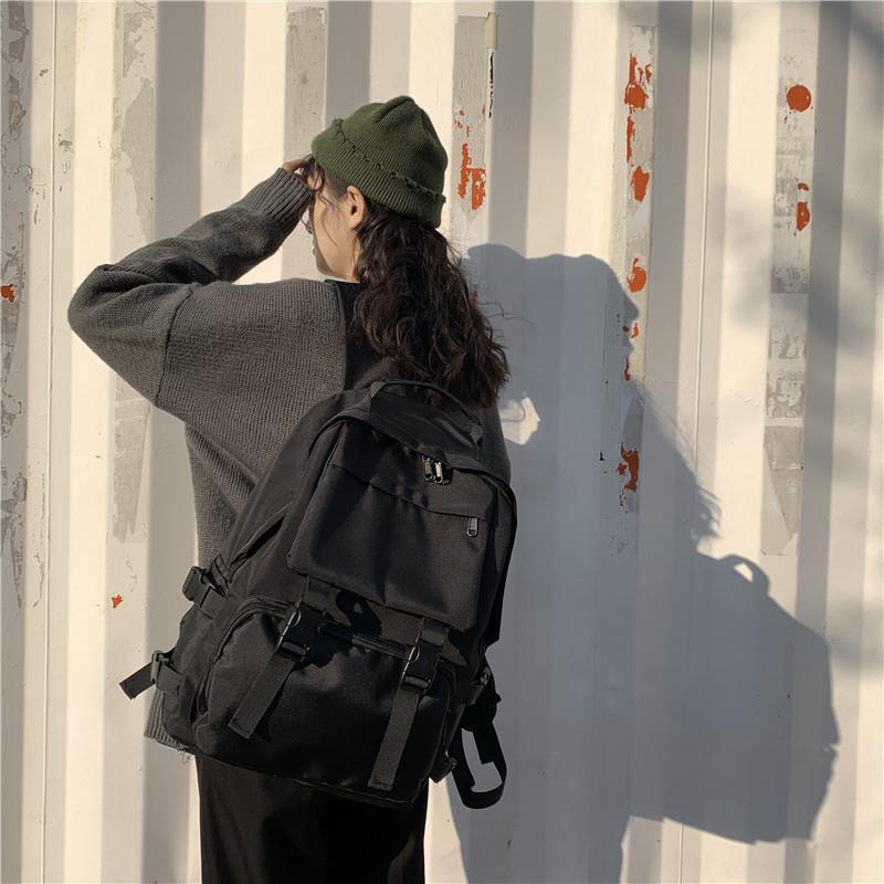 台灣出貨 後背包🔥 韓版 機能 工裝後背包 學生後背包 工裝背包 韓版厚背包 工裝包 機能後背包 純色15.6吋 背包