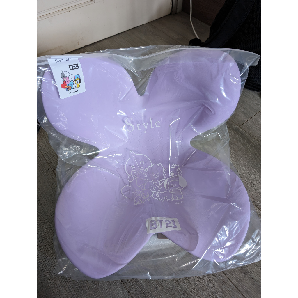 日本 Style Standard 健康護脊椅墊/坐墊/美姿調整椅 BT12 Line friend 薰衣草紫
