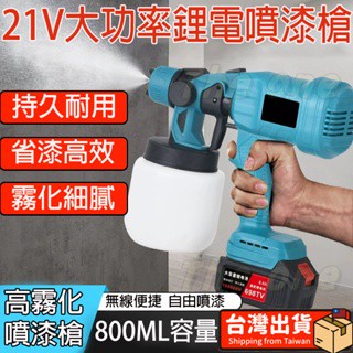 【臺灣出貨】附雙電池 噴漆槍 鋰電噴漆槍 電動噴漆槍 充電式噴漆 油漆噴槍 電動噴漆槍 油漆噴槍 噴漆 110V插電款噴