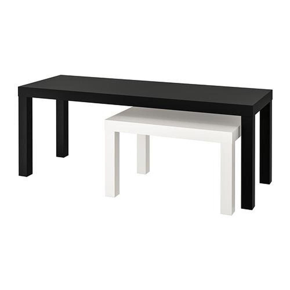 絕版品/北歐工業LOFT風格經典IKEA宜家LACK子母桌咖啡桌茶几餐桌邊桌/二件組/黑白色/二手八成新/特$890