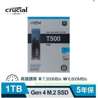 全新現貨 美光 Micron Crucial T500 "支援PS5" 1TB/2TB M.2 PCIE4.0 SSD