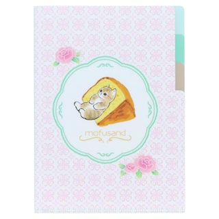 sun-star 日本製 mofusand 貓福珊迪 A5 三層索引資料夾 蜂蜜蛋糕貓咪 UA73552