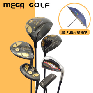 【MEGA GOLF】BLACK-X 男用套桿組 3W6I1PT 日規 附1.3.5.UT木桿套+球袋 男桿 男生套桿