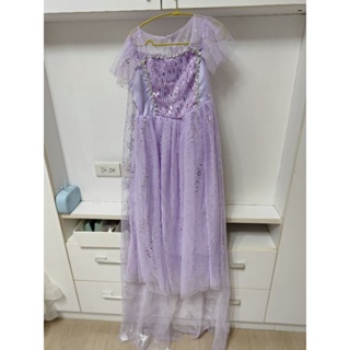 紫色禮服-女童洋裝-附長披肩