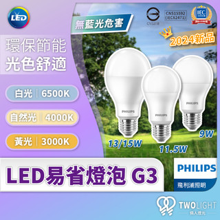 飛利浦 Philips LED 易省泡 迷你燈泡 燈泡 球泡 9W 11W 13W 15W 黃光 自然光 白光 E27