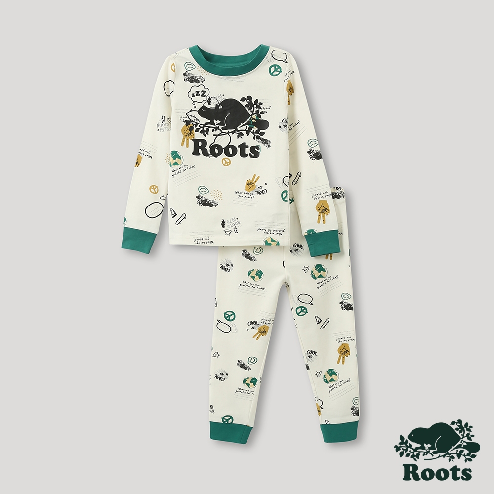 【Roots】小童-舒適居家系列 塗鴉彩繪睡衣組