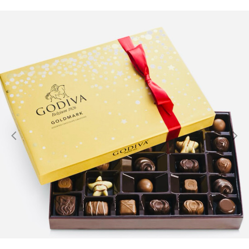 🤎現貨在台🤎2024 限量 GODIVA 歌帝梵 巧克力 高級金裝 紅緞帶 精選香醇綜合巧克力禮盒 27入