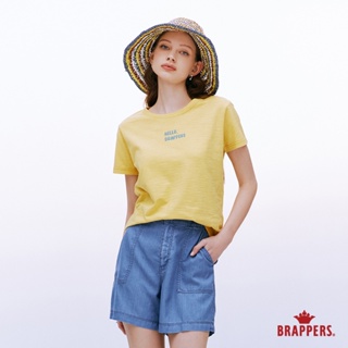 BRAPPERS 女款 HELLO,BRAPPERS印花T-黃