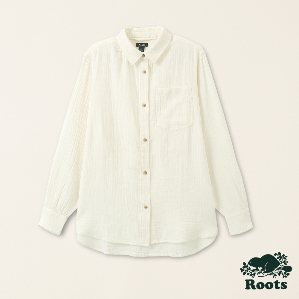 【Roots】女裝-皺皺布長袖襯衫