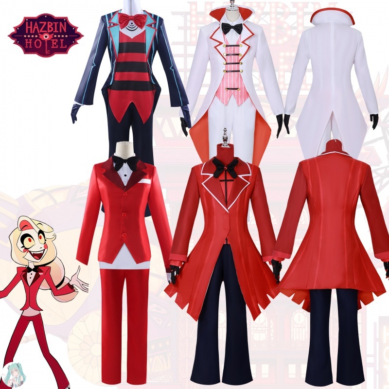 台灣出貨 地獄客棧 cos服 路西法 cos 阿拉斯托 cos 夏莉晨星 cos 扮演服全套 電視機惡魔沃克斯 園遊會