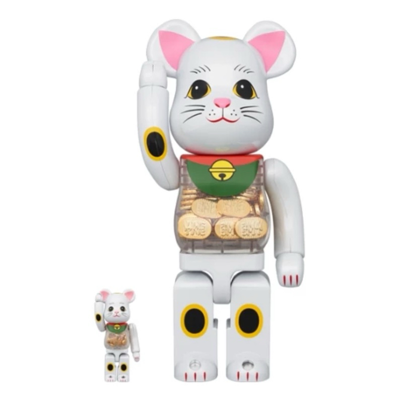 BLS • 全新 BE@RBRICK 400%+100% 小判 白色 金幣 招財貓 bearbrick 庫柏力克熊