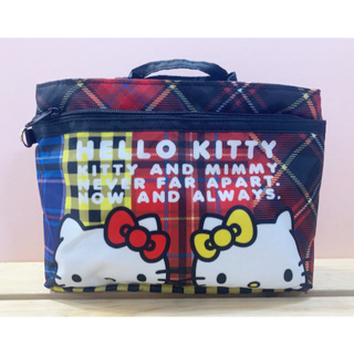 Hello Kitty 凱蒂貓 Hello Kitty日本SANRIO三麗鷗KITTY化妝包/收納包-格紋*12578
