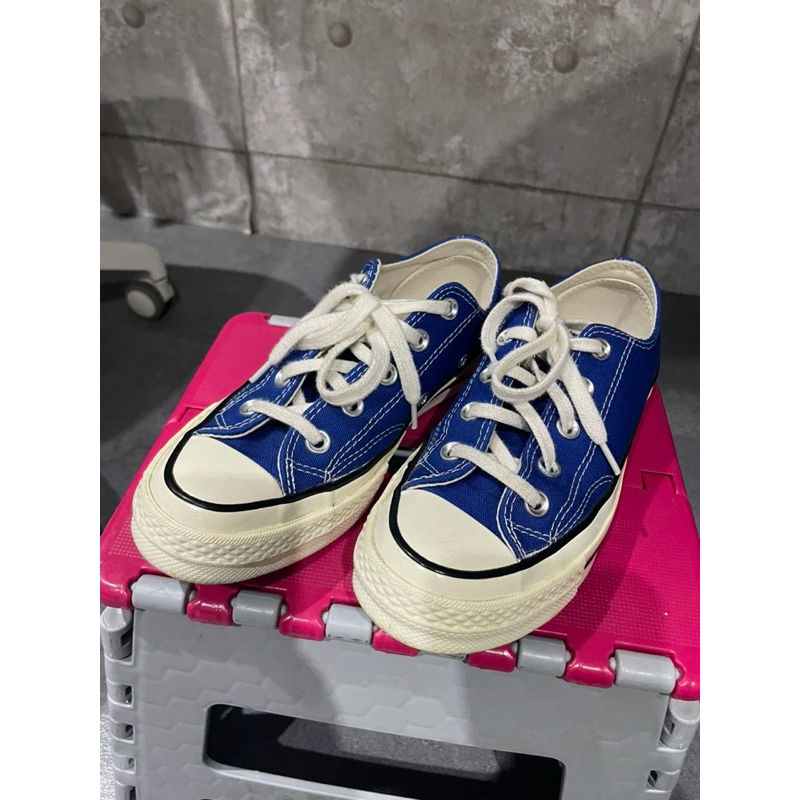 二手 converse all star 1970 寶藍色 低筒 奶油底 22.5cm