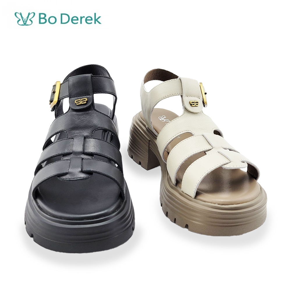 Bo Derek 復古編織魚骨厚底涼鞋