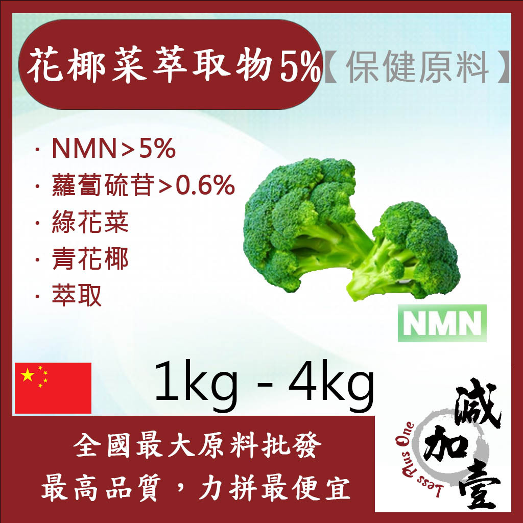 減加壹 花椰菜萃取物 5% 1kg 4kg 蘿蔔硫甘 NMN 保健原料 食品原料 青花菜 綠花菜 萃取物