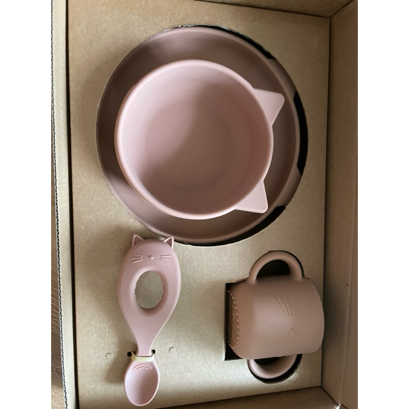 Liewood 丹麥 寶寶矽膠餐具組合 彌月禮 全新 禮盒 兒童餐具 湯匙 碗 水杯 盤子