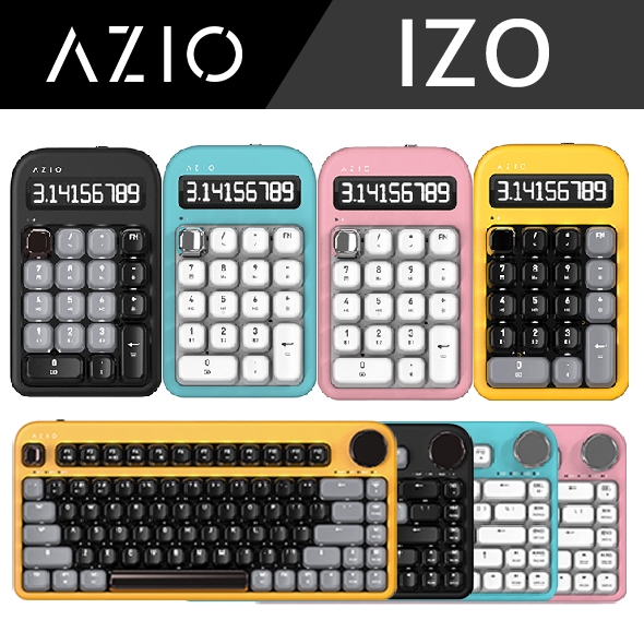 AZIO IZO 紅軸系列「藍牙短鍵盤+藍牙計算機」再贈 藍牙無線滑鼠
