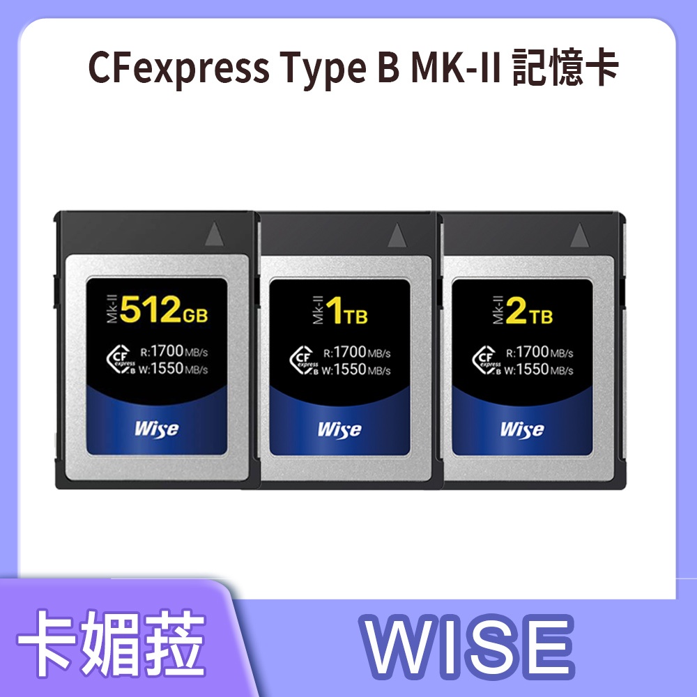 超快【WISE】CFexpress Type B MK-II 二代 記憶卡 (公司貨) 256G 1TB 2TB