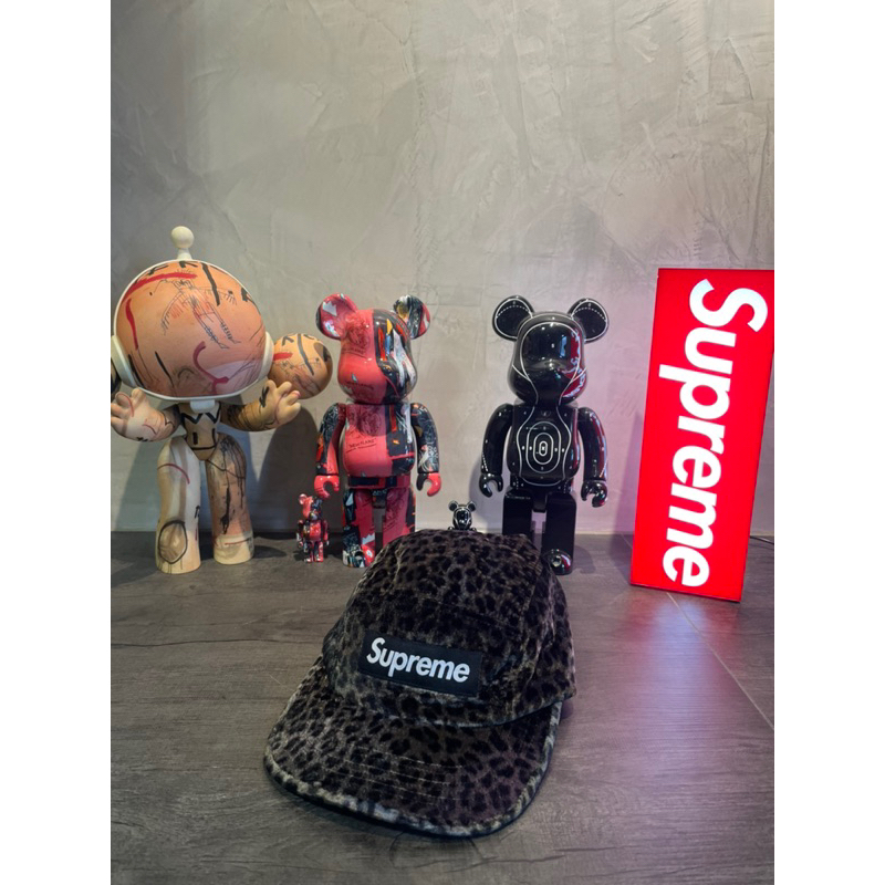 SUPREME 24SS LEOPARD VELVET CAMP CAP BLACK 黑色 豹紋 帽子