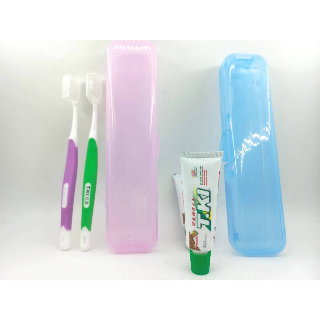 鐵齒蜂膠牙膏旅行組 牙刷+牙膏+收納盒 牙刷 收納盒 顏色隨機出 牙膏20公克 tki 白人牙膏