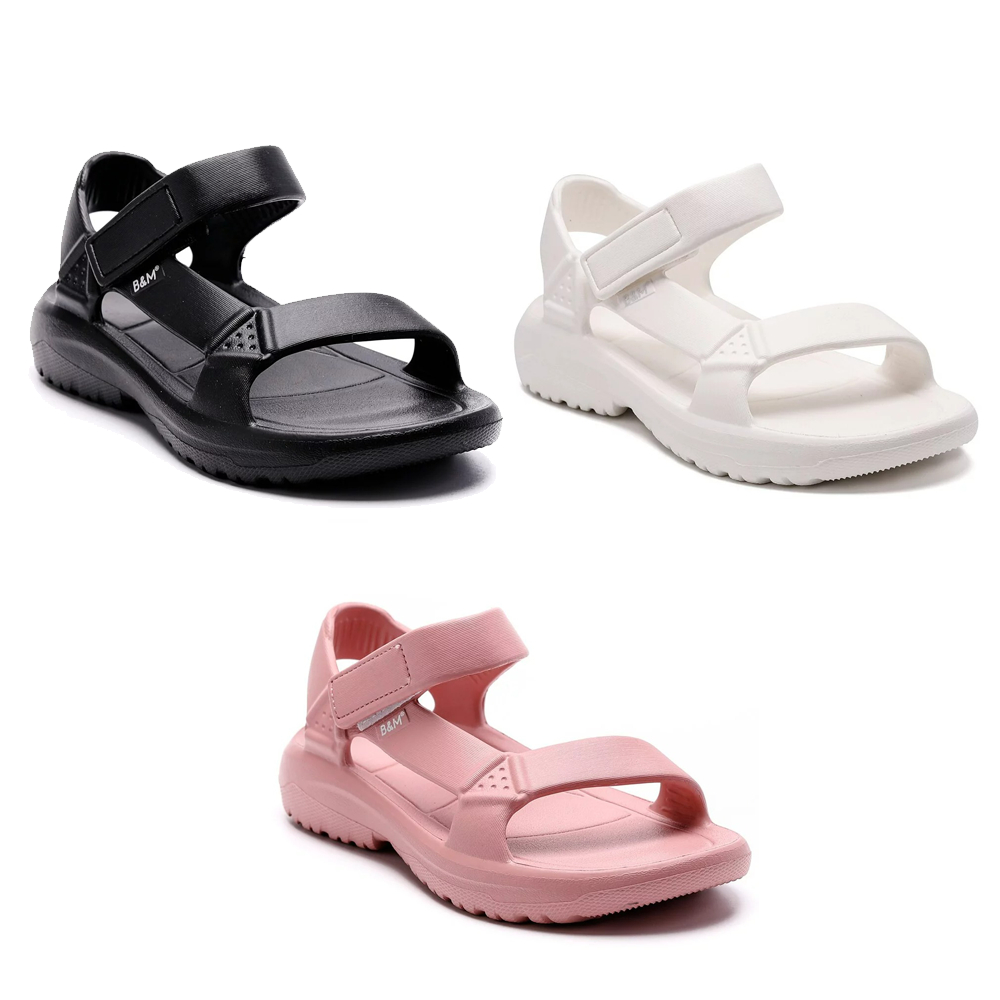 新寶島🈺📣 📣母子鱷魚 親子款 純色系造型涼鞋 BCU5561 黑 白 深粉