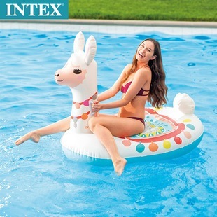 玩樂生活 美國INTEX 可愛彩色羊駝雙手把充氣坐騎 游浮圈 兒童水上坐騎 溫泉可以用(免費維修 瑕疵換新品)