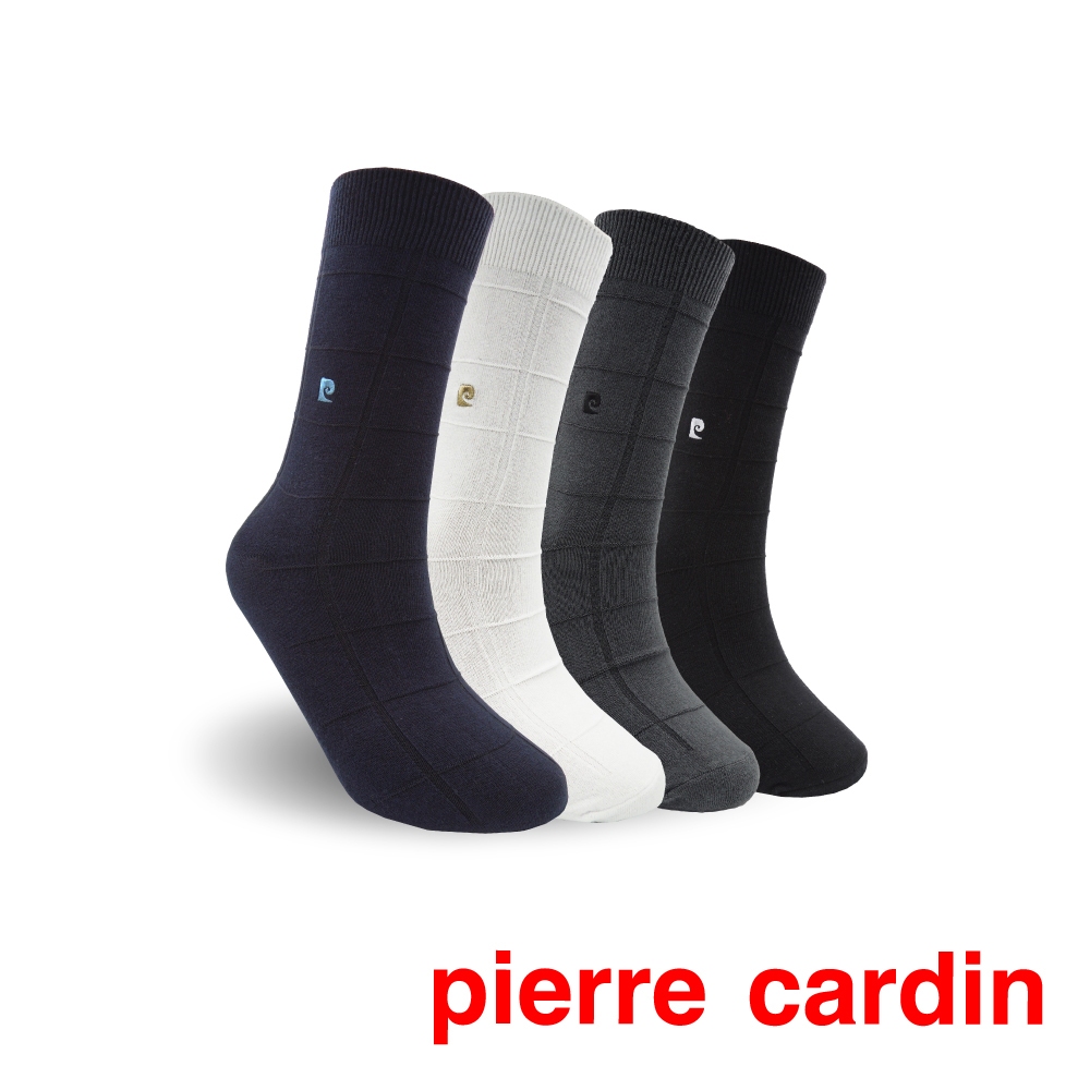 【Pierre Cardin 皮爾卡登】格紋休閒襪 男襪 長襪 紳士襪 西裝 休閒 上班族 皮鞋
