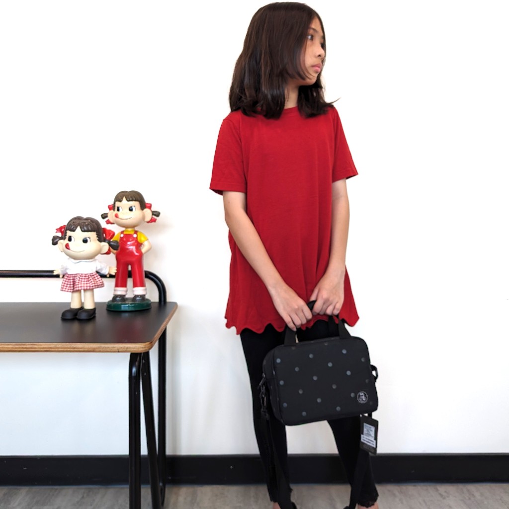 TiDi × ViF 大女童紅色針織直筒洋裝/長版上衣 兩種尺寸